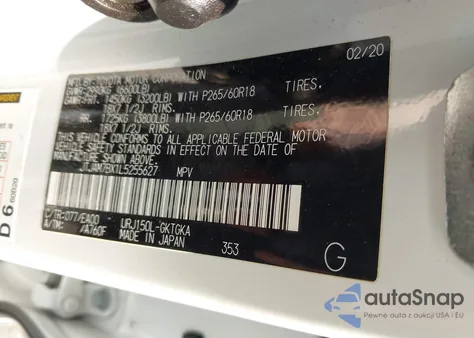 2020 Lexus Gx 460 Premium from USA, damaged, VIN JTJAM7BX1L5255627